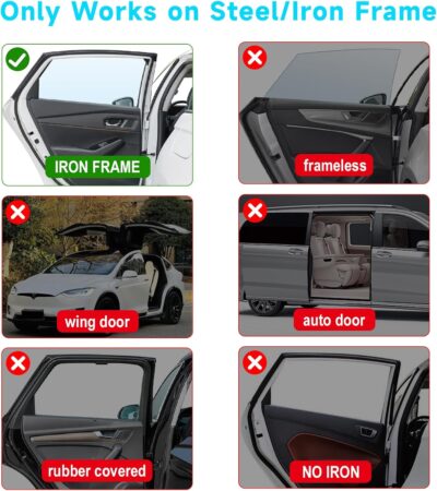 Car Window Shades, 2 PCS Magnetic Double Layer Auto Sun Shade for Side Windows Privacy Full Covers/Half Shade Options Back Car Window Curtains for Baby Protection - Image 6
