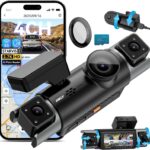IIWEY 4 Channel Dash Cam 360° View, STARVIS 2 Front 2.7K Rear 2K Inside 1080P x2, 8IR LEDs Night Vision 3.0, PlateTag AI for Plate Clarity, 5GHz WiFi GPS, Voice Control, 24/7 Parking Mode, 128GB Card