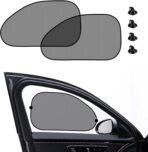 2Pack Car Window Shade for Baby Side & Back Windows Sunshades, Universal Cooling Mesh Screen Window Sun Shade for Passenger Kids Children Snap in Car, Provides Glare and UV Protection