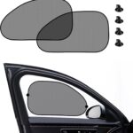 2Pack Car Window Shade for Baby Side & Back Windows Sunshades, Universal Cooling Mesh Screen Window Sun Shade for Passenger Kids Children Snap in Car, Provides Glare and UV Protection