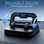 2-in-1 Car Dashboard Phone Mount with Roll-Up License Plate Holder, Adjustable 360° Viewing, Shockproof Anti-Slip Silicone Cradle, No-Installation Dash Stand for All Smartphones - Image 7