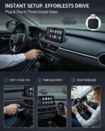 3 in 1 Wireless Carplay Adapter, Car Screen Mirroring Converter, 2026 Upgrade Mirror iOS Phone for iPhone/Airplay/Apple/Android, Bluetooth Auto Link, Wired to Wireless, Plug & Play (for iPhone) - Image 6