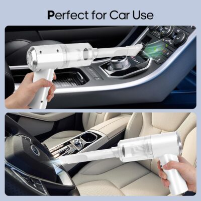Mini Car Vacuum Cleaner(4500 pa) Portable Cordless Rechargeable,Tiny Handheld Vacuum, Computer Hand Vacuum for Keyboard and Laptop, Mini Hand Held Vac for Car and Home /V01/White - Image 7