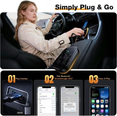 Wireless CarPlay Adapter for Apple [2026 Upgraded A7-Ultra Chip] Multi-User, Full-Auto Car Play Wireless Adapter for iPhone 6-17 Pro Max, Zero Latency for Cars from 2015+, Plug & Play - Image 9