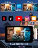 Wireless CarPlay Screen Android Auto for Car, 7" Touch Screen Naivgation Portable Car Stereo CarPlay Bluetooth Mirror Link, Siri, AirPlay, AUX, Voice Assistant for All Vehicles Upgrade - Image 5