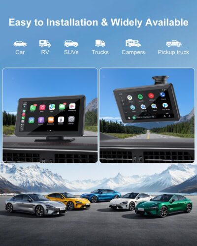 Carplay Screen for Car, Upgrade 7" HD Wireless Apple Carplay & Android Auto Touchscreen- Car Play Screen Stereo with Backup Camera, Mirror Link/Voice Control/Music Play/GPS Navigation -for All Vehicle - Image 7