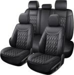 Seat Covers,Car Seat Covers Full Set, Car Seat Covers Front Seats Back Seat Cover,Faux Leather Seat Covers for Cars, Black Car Seat Cover, Waterproof, Non-Slip Car seat Cover, 5Seaters.