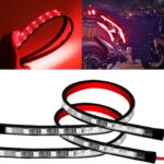 YONGMING 12 Volt Underglow Led Brake Light Strip, Tail Stop Turn Signal Flexible Led Light for Motorcycle Bike Car SUV RV Pack of 2 - Red