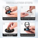 Kwak’s Solar-Powered Rotating Car Decoration – Auto-Spinning Crystal Ball with Subtle Scent, Refillable Air Freshener Pad for Dashboard (Black-1) - Image 4