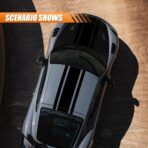 49"x 8.7" Car Hood Stripe Sticker Decal, Vinyl Auto Racing Body Side Stripe Decal, Fenders Roofs Tailgates Modified Exterior Decoration Universal for Car SUV Truck(Black) - Image 5