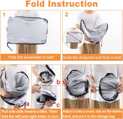 Windshield Sun Shade for Jeep Wrangler JK 2007-2018, Foldable Heat Shield with UV Protection, Custom Fit for 2/4 Door Models, Car Window Visor Accessories - Image 8