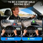 Denchy Car Seat Cushion with Lumbar Support for Long Sitting, Ergonomic Memory Foam Driving Seat Cushions for Semi Truck Bus Driver Trucker, Non Slip Office Chair Cushion (Dark Light Gray) - Image 3