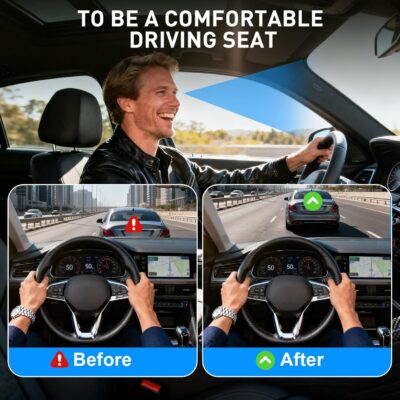 Denchy Car Seat Cushion with Lumbar Support for Long Sitting, Ergonomic Memory Foam Driving Seat Cushions for Semi Truck Bus Driver Trucker, Non Slip Office Chair Cushion (Dark Light Gray) - Image 3