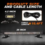 ASPL 26inch 126 LED Rooftop Emergency Strobe Lights Bar Double Side Flashing Safety Warning Traffic Advisor Light Bar Hazard Snow Plow Light for Work Trucks Vehicles Construction Tow Pickup(Amber) - Image 6