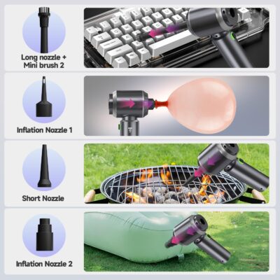 Car Vacuum Portable Cordless, Small Handheld Vacuum Cleaner with 24000PA High Power Suction, Mini Vacuum Cordless Rechargeable with One-Touch Empty, 10-in-1 Hand Vac for Car Home Office Dust - Image 5