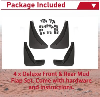 HECASA Heavy Duty Mud Flaps Guards Compatible with 2015-2023 Dodge Challenger Replacement for 82214141 82214142 Black Mud Guards Splash Molded Front & Rear 4Pcs - Image 8