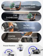 LISEN 15W Magsafe Car Mount Charger, Magnetic Wireless Car Charger, Suction Phone Mount, Vacuum Magnetic Phone Holder for Car Mount for iPhone 17 Pro Max 16 15 14 13 12, Samsung S26/S25, Pixel 10 Pro - Image 5