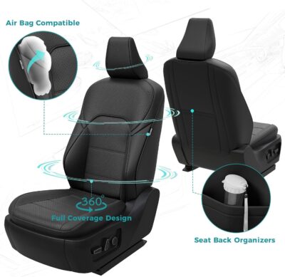 Custom Fit Seat Covers for Toyota Camry 2025-2026 LE/SE - Premium Faux Leather Full Set with 4-Layer Waterproof Protection - Image 3