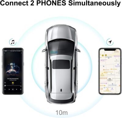 Bluetooth Handsfree Speakerphone for Cell Phone, Wireless Car Kit Music Player Adapter with Back-Clip Portable Bluetooth Speaker for Home/Sport/Outdoor, Work with Siri/Google Assistant/TF Card - Image 8