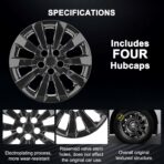 Hubcaps Compatible with Nissan Leaf 2011-2025 ;Nissan SENTRA 2013-2019,16 inch Wheel Covers;Set of 4 Packs (Glossy Black) - Image 3