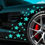 30pcs Star Vinyl Decal for Cars, High Intensity Reflective DIY Stickers for Window Bumper Mirror Laptop Decals Waterproof Night Safety Sign Car Stickers (Mint Green) - Image 3