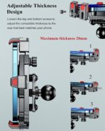 BRCOVAN 1'' Ball Aluminum Alloy Phone Mount Holder with Vibration Dampener, for Motorcycle ATV UTV Car Bike Boat Truck Scooter Fit for RAM Mounts B Size 1'' Ball Double Socket Arm, for 4.7-7.2'' Phone - Image 6