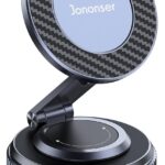 Suction Phone Mount for Car Dashboard/Windshield - 360°Adjustable Magnetic Phone Holder for Car, Foldable Car Phone Holder for iPhone 17/16/15/14/13/12 Series (Carbon Fiber & Aluminum Alloy)