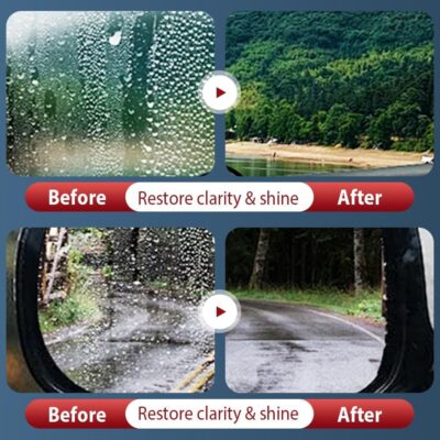 D1 Glass Polishing Liquid, 2025 New Car Glass Oil Film Remover and Auto Scratch Repair Compound, Car Glasses Polishing Compound, Anti-Fog Hydrophobic Coating Spray with Sponge (black-1pcs) - Image 9