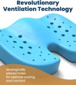 Everlasting Comfort Doctor Recommended Memory Foam Seat Cushion for Office Chairs & Car - Ergonomic Office Desk Accessories - Cushions for Tailbone Pain Relief, Sciatica (Black Airflow, Large) - Image 5