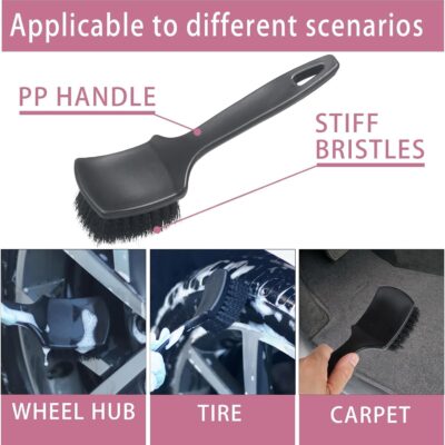 24Pcs Car Detailing Cleaning Kit Interior,Car Wash Bucket Cleaner Kits Supplies,Auto Detail Washing Care Exterior Set Tools with Sponge,Tire Brush,Trash Bag and Tire Cleaning Hook - Image 3