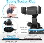 APPS2Car Suction Cup Phone Holder for Car with Adjustable Arm, Low Profile Dashboard Phone Mount Compact Windshield Window Dash Mobile Stand Compatible w/All iPhone and Android Cell Phones - Image 6