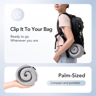 KPNEOL Travel Pillow, 100% Pure Memory Foam Travel Neck Pillow Airplane Neck Support Ergonomic Design for Traveling Suitable for Airplanes,Offices and Cars-Gray - Image 5