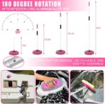 Pink 62" Car Wash Brush with Long Handle,Chenille Microfiber Car Wash Mop Sponge Mitt ,Windshield Window Squeegee,Wheel Brush,Car Detailing Brushes,Car Duster,Towel,Car Cleaning Kit for Cars RV Truck - Image 2