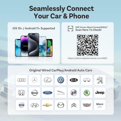 OTTOCAST Mini Slim, 2026 Upgrade 2in1 Wireless CarPlay & Android Auto Adapter, Plug & Play, WLAN Dual-Band 2.4G+5G, Auto Reconnect, Compatible with After 2016 Cars with Wired CarPlay/Android Auto - Image 7