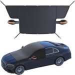 lootaan Windshield Cover for Ice and Snow - Heavy-Duty Winter Frost Guard with Side Mirror Pockets, Waterproof All-Weather Windproof Car Window Cover for Cars, Trucks, SUVs