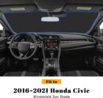 Car Windshield Sun Shade for Honda 2016-2021 Civic Accessories (OEM Design) Reflective Foldable Heat Insulation Sunshade for Ultimate Protection - Image 2
