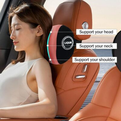LIQUN Car Seat Neck Pillow, Skin Friendly Car Head Pillow, Memory Foam Neck Support, Driving to Relieve Neck Pain and Shoulder Pressure, (Black) - Image 6