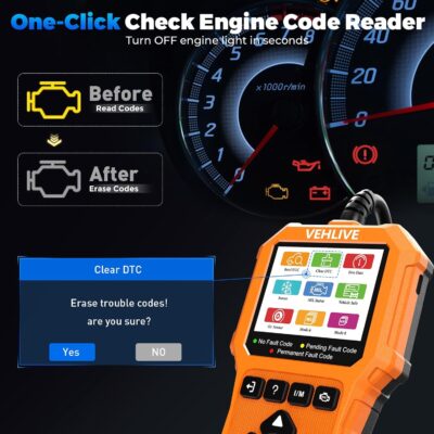 OBD2 Scanner Diagnostic Tool, Check Engine Light Car Code Reader with Reset, Battery Tester, Live Data, Freeze Frame, I/M Readiness, Car Scanner Diagnostic Tool for All OBDII Car After 1996 - Image 5
