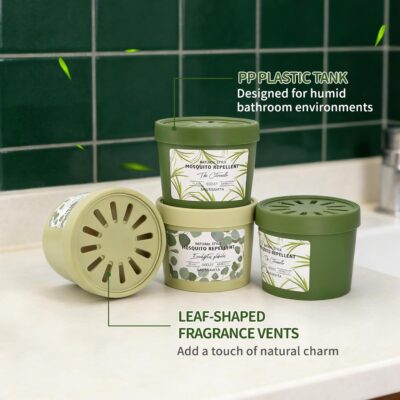 Diffusers for Home Lemonglass Scent 2 Pack, Bathroom Diffuser Round Shape for Office, Air Freshener Diffuser Gel Leak-Proof Car & Room, Bathroom Scent Diffuser Gift for Friends and Family - Image 5