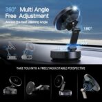 for MagSafe Car Mount Charger, 15W Fast Wireless Charging, Vacuum Suction Magnetic Car Phone Holder for iPhone & Android, 360° Adjustable Cell Phone Holders for Your Car Dashboard/Windshield - Image 6