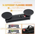BooYu Amber/White Magnetic Wireless Flashing Strobe Light for Vehicles Trucks Car, Battery Operated Rechargeable LED Safety Beacon Lights, Mini Portable Emergency Warning Light Bar (2-Pcs, 2×8in) - Image 5