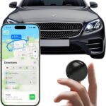 GPS Tracker for Vehicles.Mini Hidden Magnetic GPS Tracker for Vehicles - Full Global Coverage, No Subscription or SIM Card Required - Perfect for Cars, Assets, Pets, Kids, and Seniors!(Black Circle)