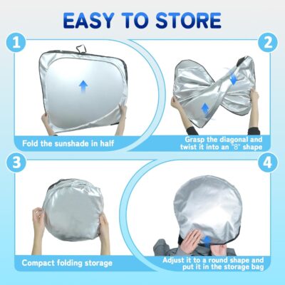 Custom Fit Windshield Sun Shade for VW Jetta 2019-2026, Blocks UV & Heat, Front Window Sunshade Accessories, Easy Fold & Store Keep Your Car Cooler - Image 6