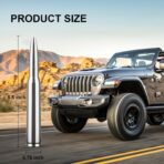 Chrome Antenna 50 Cal Car Truck Bullet Antenna Truck Accessories Universal Replacement for GMC Sierra 1500 Chevy Dodge Ram Silverado 1500 2500 3500 Ford F150 F250 F350 (Chrome) - Image 2
