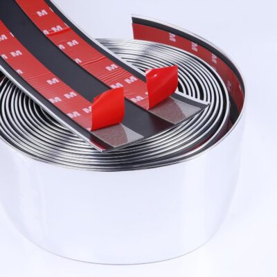 4"(100mm) Automotive Chrome Trim Molding 13FT Heavy Duty Car Side Moldings(Self Adhesive) UV Protected Scratch-Proof for Auto Truck RV Front and Rear Bumper/Door Sill Protector - Image 3