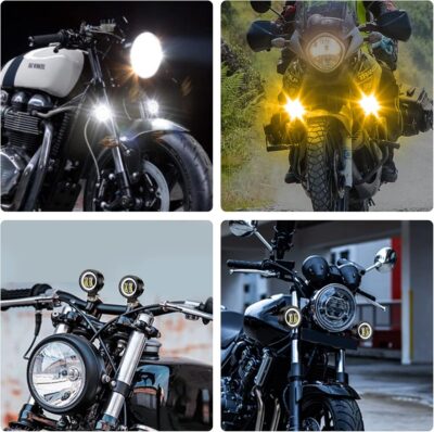 20W LED Motorcycle Fog Lights, 3 Inch Round Daytime Running Light, Additional Driving Spotlights 12V 24V With 3-Wiring Handlebar Switch - Image 7