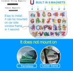 Car Window Shades for Side Windows Baby and Kids,Car Back Window Sun Shade Covers,Strong Magnetic Sunshades Curtains for Truck,27.5" x 19.5" (Animal Alphabet) - Image 3