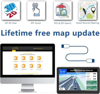 GPS Navigator for Car Truck RV, Latest 2026 Map(Free Lifetime Updates) 9 inch Touch Screen Car GPS, Support Voice Turn Direction Guidance/Speed and Red Light Warning/Custom Truck Routing - Image 2