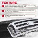 HECASA Front Grille Compatible with 2005-2007 Ford F250 F350 F450 F550 SuperDuty FO1200456 5C3Z8200BAA Upper Bumper Hood Grill W/Gray Honey Comb Chrome - Image 4