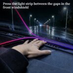 Car Dashboard LED Interior Strip Light,55''USB Powered Acrylic Neon Flexible Strip Fiber Optic LED Ambent Lighting Kits with Remote APP and Type-C Adapter(1 in 1) - Image 2